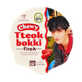 Seventeen Collaboration Edition Chewy Tteokbokki - Instant Rice Cakes, Fire Spicy Flavor, 4.9oz【DK Lee Seokmin】