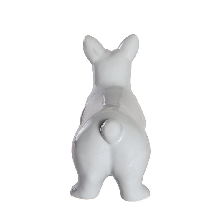  Petorama 站姿柯基陶瓷狗家居擺飾-亮灰色 4