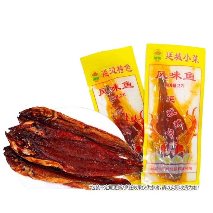 延城 袋装朝鮮族風味魚延吉特產 辣味明太魚小菜90g*2袋