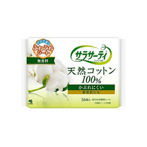 【日本直送】小林製薬 極薄ピュアコットン 生理用パンティライナー（56枚入り） - 通気性・無香料