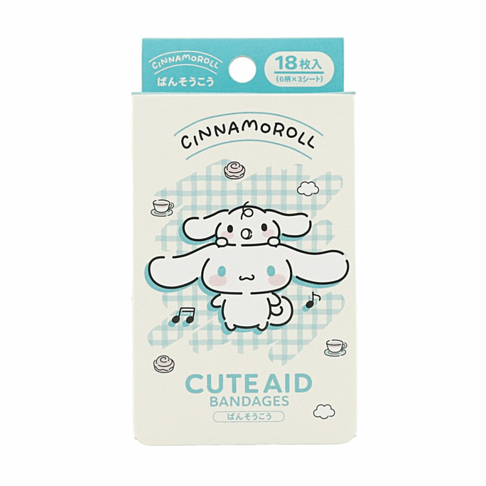 日本SANTAN 三丽鸥大耳狗Cinnamoroll卡通创口贴 18片入 【萌趣印花 舒适透气】