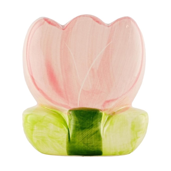 Ceramic beauty storage case/office pen holder/tulip/pink/11.3 * 6.9 * 12.2CM