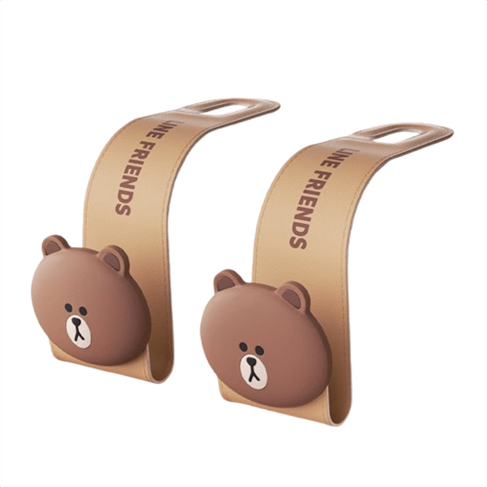 Brown Bear Folding Car Hooks Car Seat Storage Shelf Car Accessories Car Hooks Brown Bear Pairs