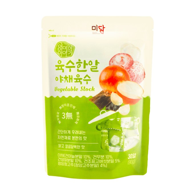 韓國MIDAM 片裝高湯塊 速食湯底 蔬菜風味 90g
