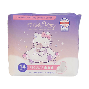 韓國ITC Hello Kitty 纯棉卫生巾 日用 14片 【有機棉表層】【無香料無染料】