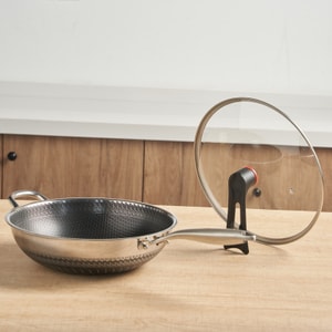 王源吉 【好锅不娇气 ⭐同等品质价更低】子品牌 吉盛 32cm不锈钢蜂窝炒锅 物理不粘 316不锈钢 蜂窝纹理 可立盖 多炉通用炒锅