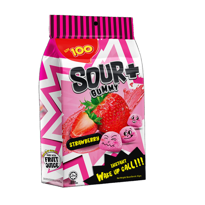 Sour Gummy Strawberry Flavor 24g Random Packaging
