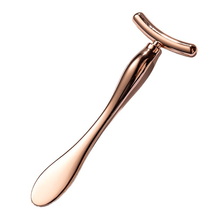 Massage Stick - Eye, Face And Facial Massage Stick - Cream Application Tool (T-shaped Rose Gold) 9.5cm*1 Piece