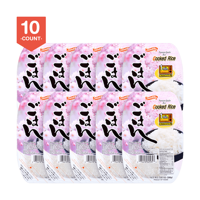 【Value Pack】Microwavable Instant White Rice - 10 Packs* 7.05oz