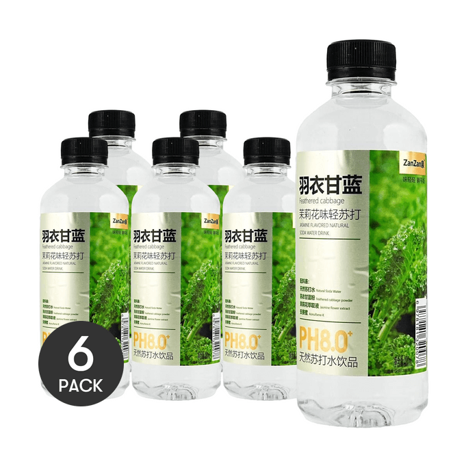 ZANZAN泉 羽衣甘蓝茉莉花味天然苏打水  400ml *6【6份超值装】【PH8.0 天然弱碱 平衡内在】