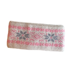 【中国直邮】 HSPM 秋冬新款宽边保暖毛线发带时尚复古民族风头套外出护额头防风发箍 粉红色 1个