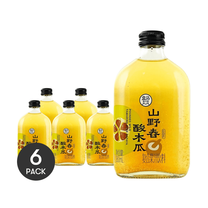 Wild Sour Papaya Mixed Fruit Juice Drink, 8.8oz *6【6 Packs】【Yami Exclusive】
