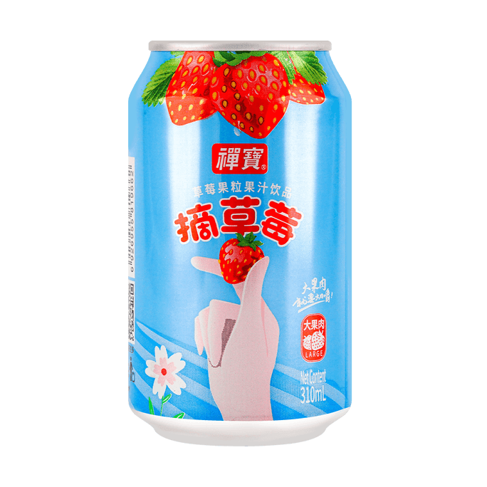 禅宝 草莓果粒果汁 310ml 【超大果粒 cctv央视展播品牌】