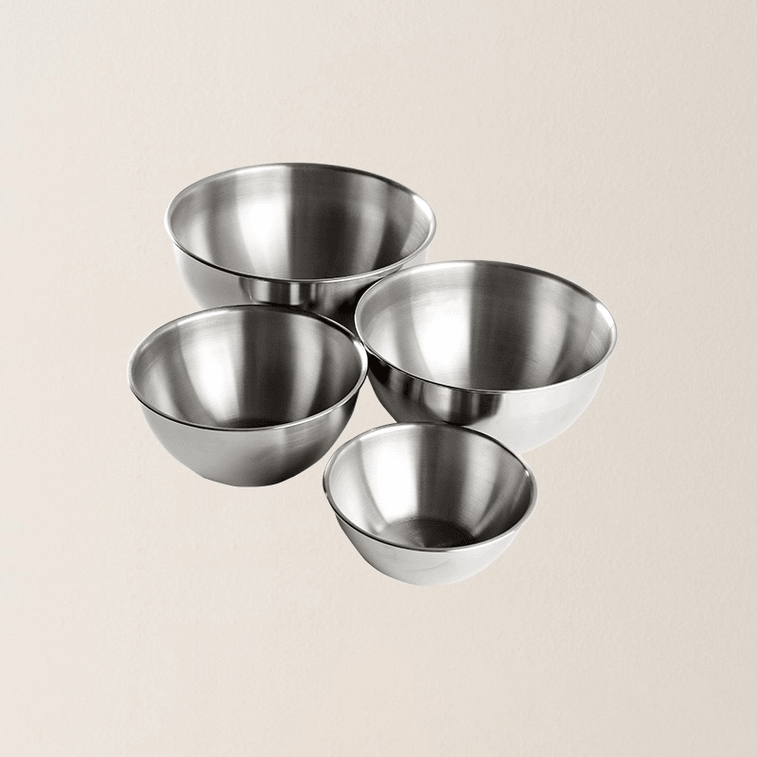 【美国发货5-7日达】网易严选 304不锈钢多尺寸厨房搅拌盆套装 4件套 4