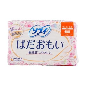 SOFY 젠틀 스킨 코튼 소프트 생리대, 데이 유즈, 윙 없음, 23cm, 24p