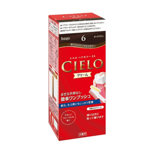 일본 HOYU CIELO 헤어 염색약 천연 식물성 백발 커버 여성용 염색약【6호 짙은 갈색】40g + 40g