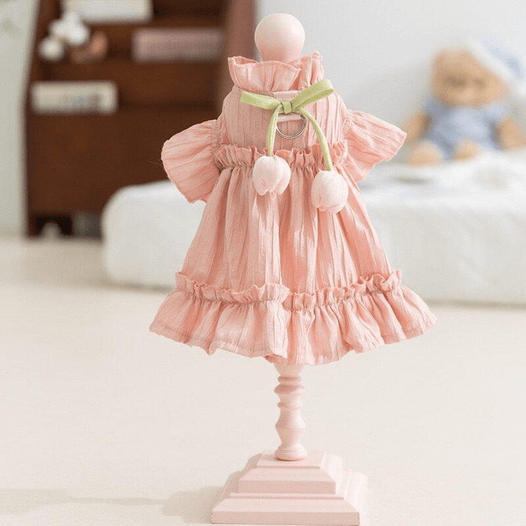it-dogs スプリングドレスXS Hipidog Pink Tulip Pleated Princess Dress XS Summer Sun-Protective