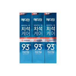 韩国MEDIAN麦迪安 成人牙膏 93% 強效淨白亮白牙膏  绿色甜橙薄荷 护理牙龈 120g*3支装