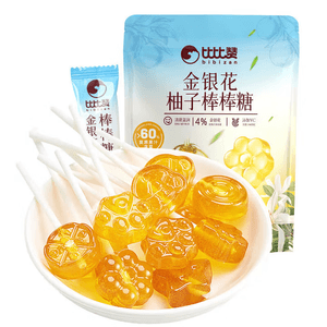 【清甜润口】比比赞 金银花柚子棒棒糖280g 0脂肪健康硬糖清新水果味糖果休闲零食