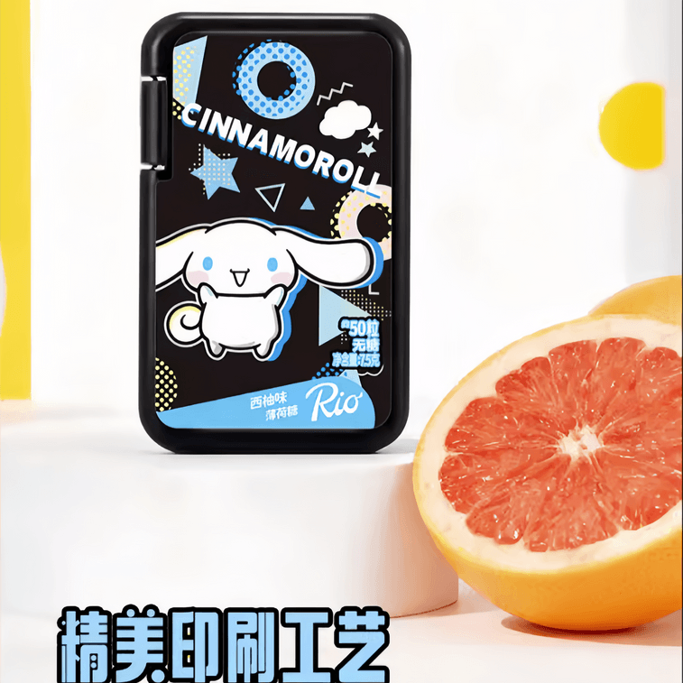 【中國直郵】 RIO 三麗鷗波普聯名無糖薄荷糖西柚口味+荔枝味50粒*2盒 4