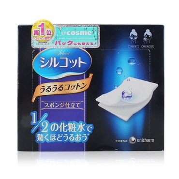 日本UNICHARM 尤妮佳1/2超吸收省水化妆卸妆棉 40枚