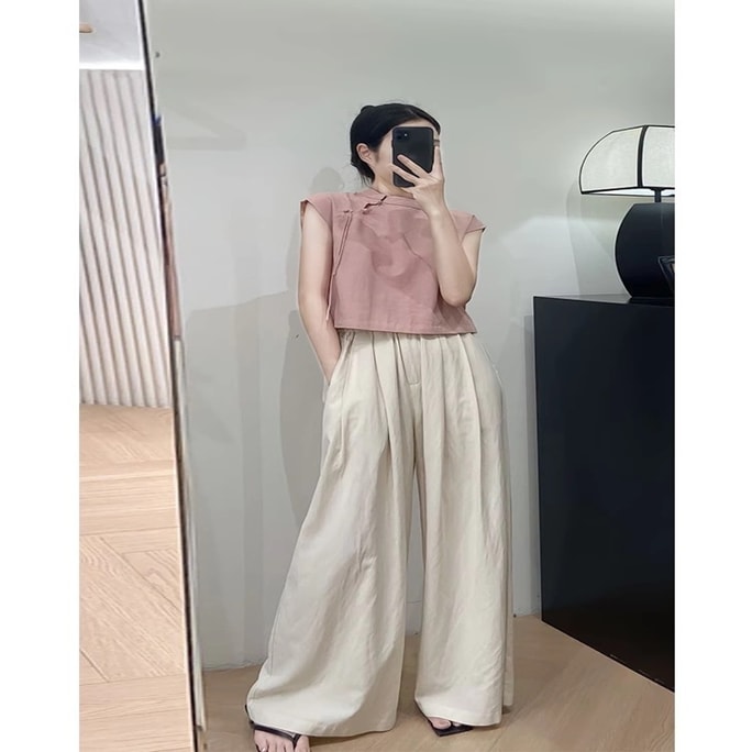 New Chinese Style Light Chinese Style Suit Top+pants L