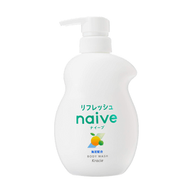 日本KRACIE嘉娜寶 肌美精NAIVE氨基酸植物精華沐浴露 液體型 溫和淨膚 全家可用 530ml #檸檬海泥 控油清爽 油性&混合性皮膚