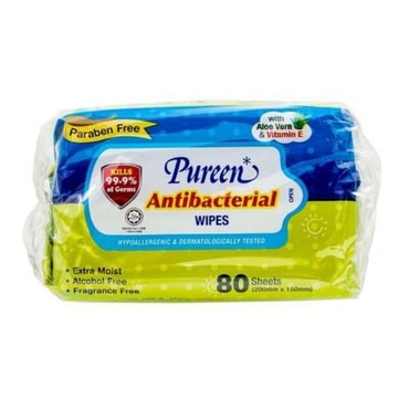 【马来西亚直邮】 马来西亚 PUREEN 消毒抗菌湿纸巾 80pcs (7-10天到货)