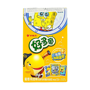 好丽友 好多鱼 膨化零食 蜜香鸡翅味 33g【海绵宝宝联名】
