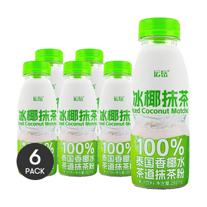 Coconut Matcha Juice Drink 9.5 fl oz *6【6 Packs】【Natural Electrolyte Water】【Low-Calorie 0 Sucrose  0 Fat】
