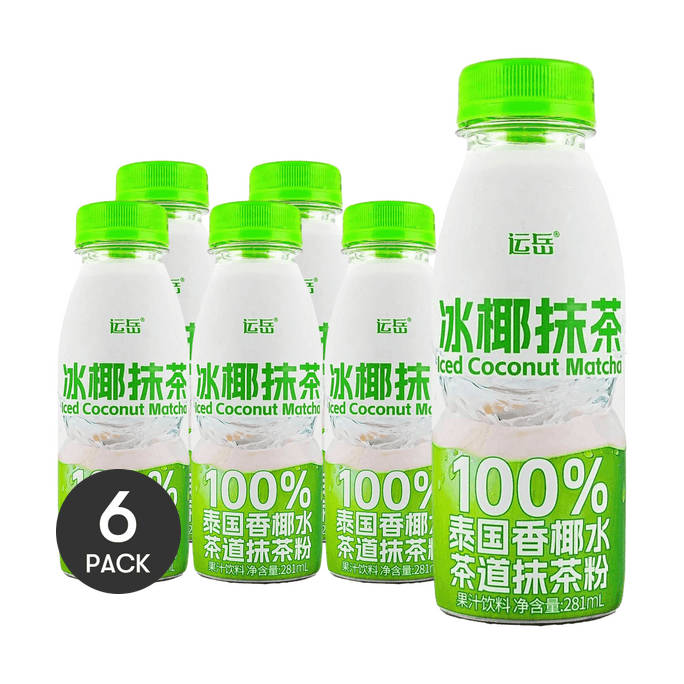 Coconut Matcha Juice Drink 9.5 fl oz *6【6 Packs】【Natural Electrolyte Water】【Low-Calorie 0 Sucrose  0 Fat】