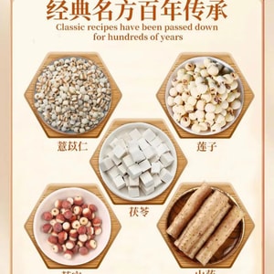 Five-Grain Spleen-Nourishing Powder 250g Jar Lotus Seed Coix Seed Poria Gorgon Fruit Yam Natural Whole-Grain Blend Gentle Digestive Support for the Whole Family