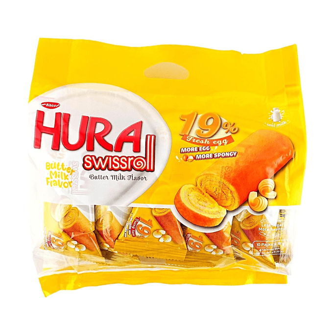 HURA Swiss Roll  Cake, Buttermilk Flavor,10pieces 6.34 oz