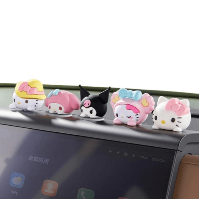 【中國直郵】 Marsica 三麗鷗汽車擺飾可愛公仔車內中控台車載裝飾品 五件套