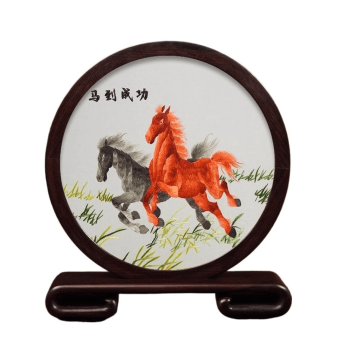 [중국 직송] 정교한 수저우 자수, 수제 실크 자수 공예 장식품, 21.5*24*4.5cm (말레이시아 스타일)