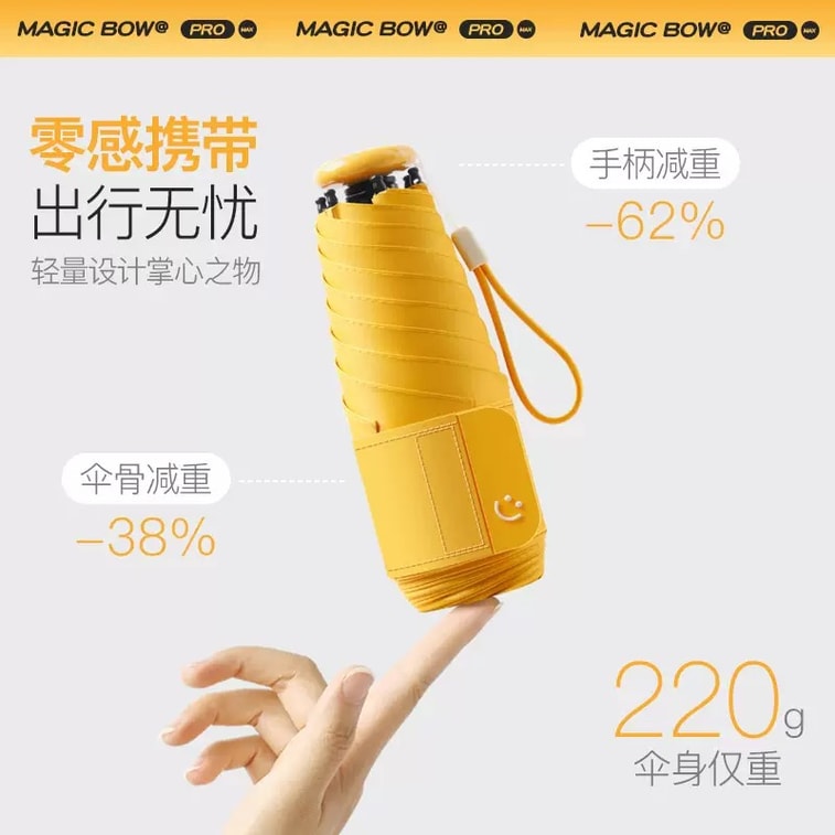 Mini Pocket Cooling Umbrella | Sycamore Beige | Lightweight & Portable, Wide Integrated Strap, One-Touch Quick Fold, UPF50+ 1Pc 6