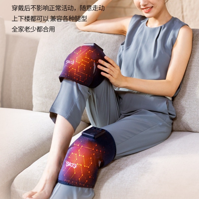 【中国直邮】 SKG 腿部按摩器小腿按摩仪美腿仪电动加热敷揉捏肌肉腿部按摩器   灰色一双