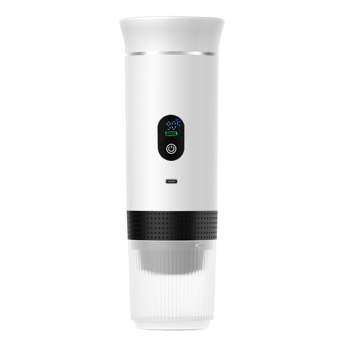 All-in-One Portable Coffee Maker: LCD Display Works with Capsules & Grounds-White