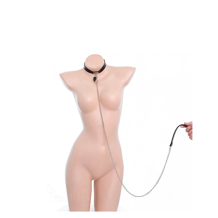 sexy lingerie leash Dreamgirl Women's Large Fishnet Corset-Style Halter Teddy with Attached  Collar & Chain Leash Accent main image 0