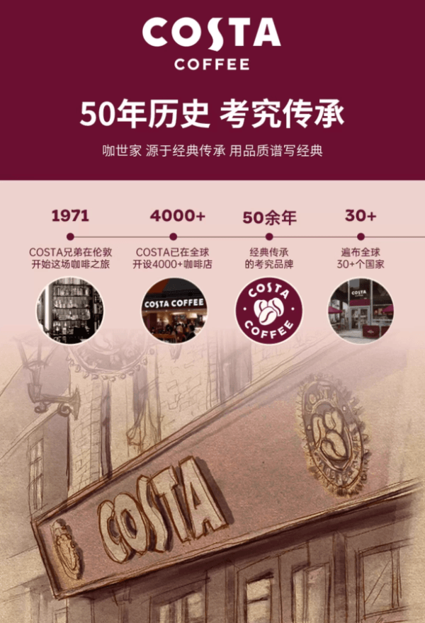 【中国直邮】 COSTA 挂耳咖啡 哥伦比亚 中度烘焙 焦糖柑橘 口感饱满 手冲美式黑咖啡粉 10gx5片