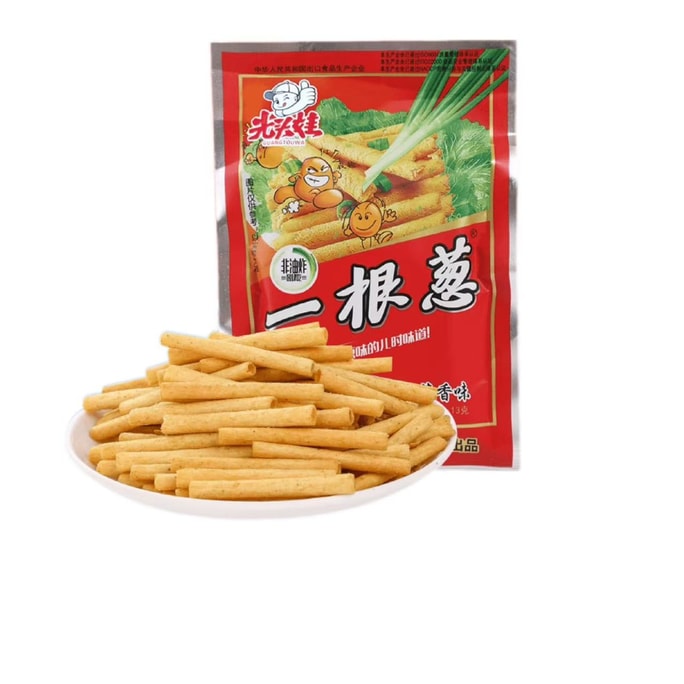 【中国直邮】 光头娃 一根葱袋装儿时怀旧网红8090办公室零食13克*5包