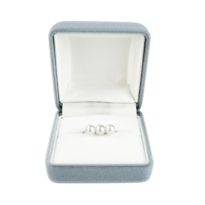 宇和海真珠 バランスビーム 3玉 アコヤ 調節可能リング 50g