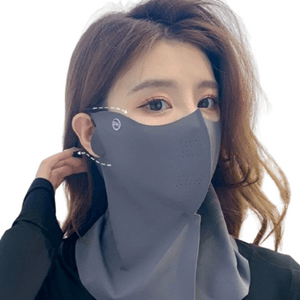 New Ice Silk Sunscreen Mask Women Breathable Hole 3D Ultraviolet Protective Traceless Face Mask Black Grey 1pc