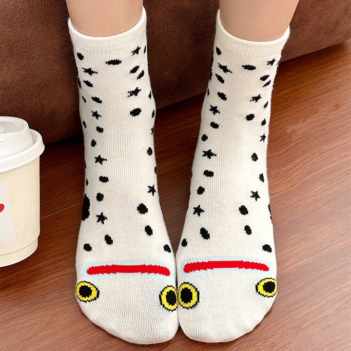 New Cartoon Funny And Fun Sweat Absorbing Breathable Socks In One Size Fits All White