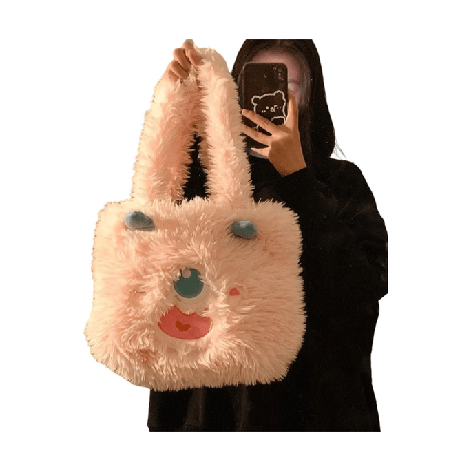 Cute Cartoon Monster Bag Large Capacity Girls Shoulder Handbag 1PC Pink
