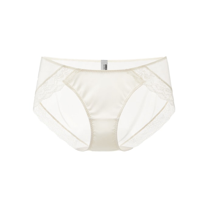  Silver-Finish 503Air Women's Antibacterial Lace Triangle Panty - White Size XL (1 Piece)