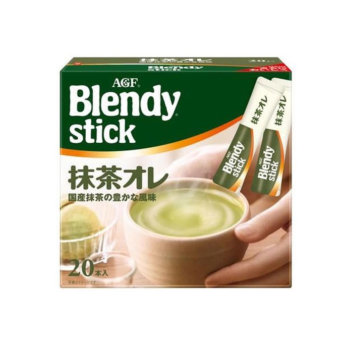 【日本直邮】AGF Blendy stick 低卡低脂速溶咖啡抹茶欧蕾 20枚入