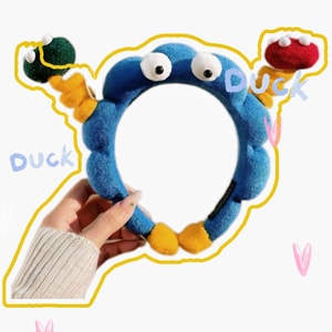 Cute and weird twist stick big eyes blue face wash hair hoop women's head hoop 2025 new face wash hair pin hair ornament 1each