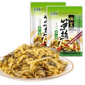 [중국 직배송] 바오시 오리지널 맛 절인 갓김치와 죽순, 아삭한 죽순, 식욕을 돋우는 갓김치 절임, 소금에 절인 야채, 죽이나 밥에 곁들여 먹기 좋은 반찬, 80g/봉지