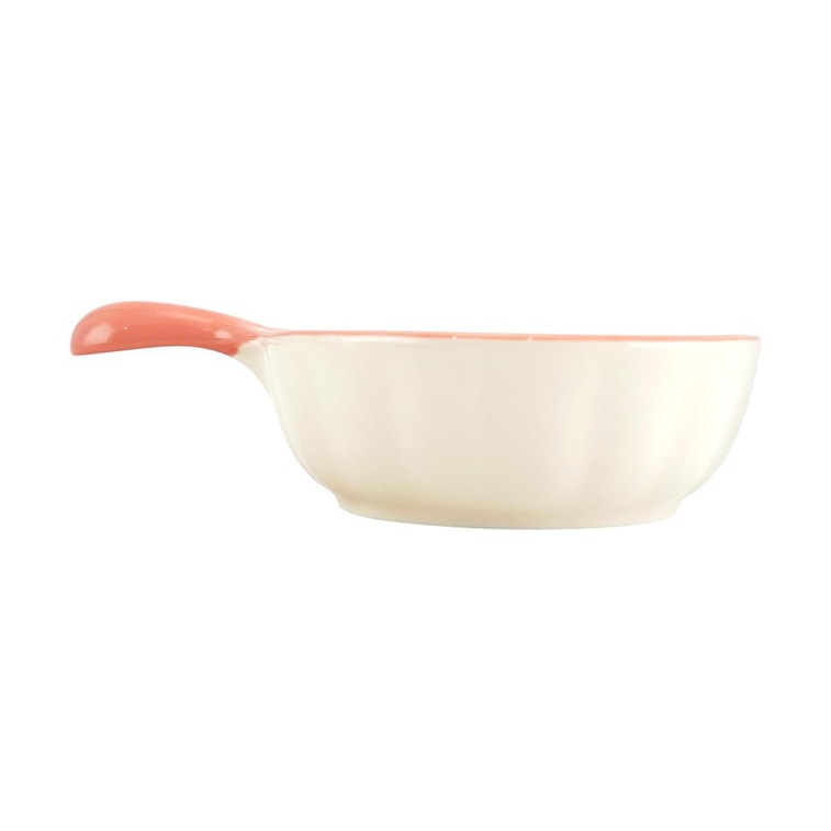 6 - Inch Bowl with Lotus - shaped Handle, from Red Glaze Peach Blossom Theme Tableware Series,8.7*6*2.2in 6
